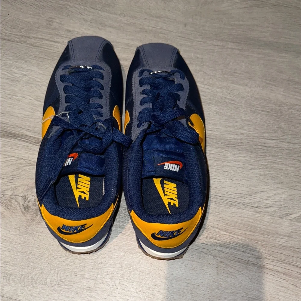 Nike Cortez Navy and Gold Athletic Shoes - Picture 3 of 3